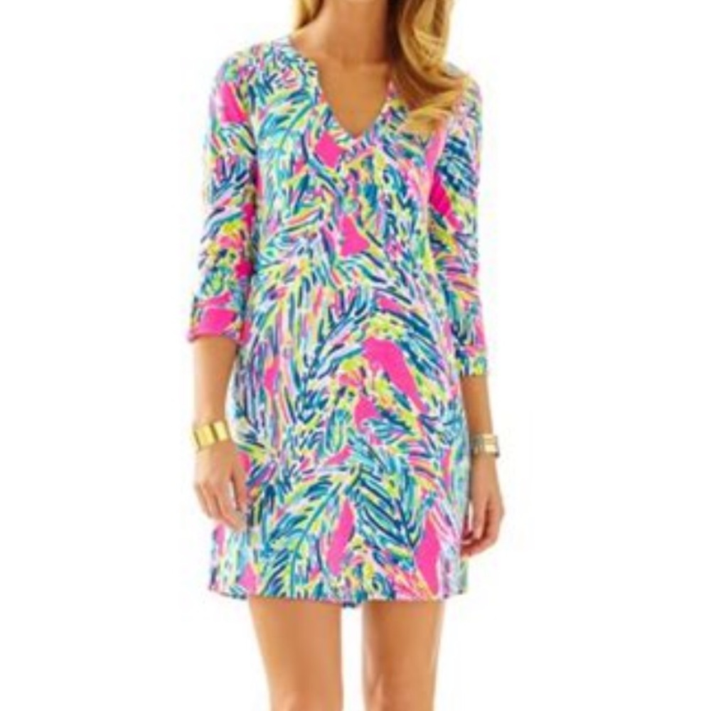 Lilly Pulitzer Palm Reader Pink Dress EUC